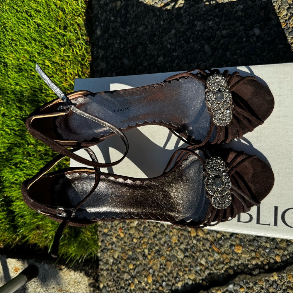 Banana Republic Black Heels with Ankle Strap
